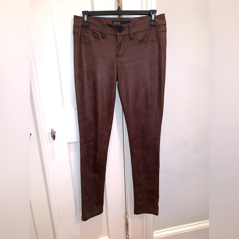 đź’•SOLD DESIGN LABđź’•BROWN COATED SKINNY JEANS. EXCELLENT CONDITION!! - Picture 2 of 10